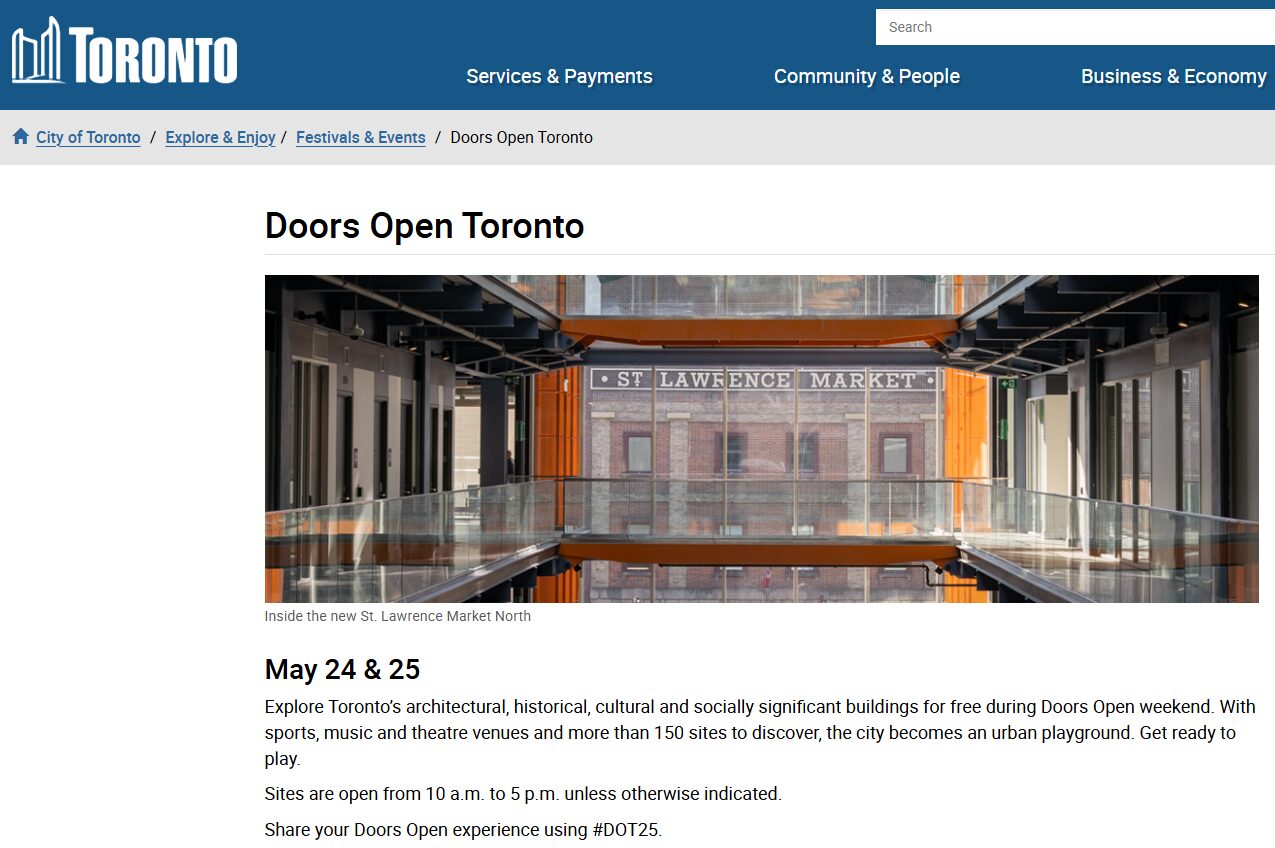 ドアズ・オープン・トロント(Doors Open Toronto)2025