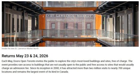 ドア・オープン・トロント(Doors Open Toronto)2026